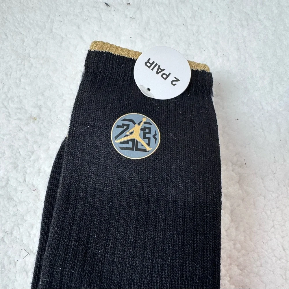 Youth Black and White Nike Jordan Socks
